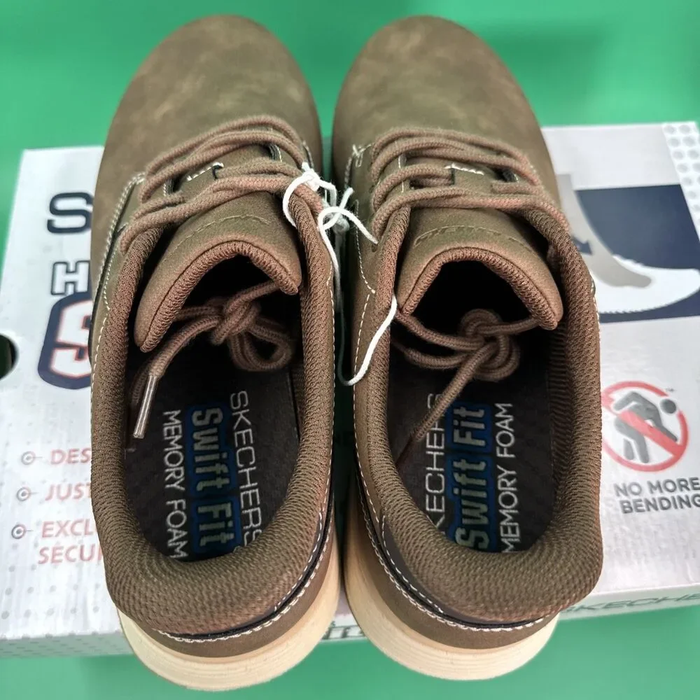 Skechers Hands Free Swift Fit Men’s 9.5 Brown Waterproof Casual Lace Sneakers